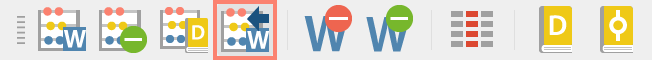 Der Quickbutton in der Symbolleiste „MAXDictio“ zum Aufruf des letzten Zählergebnisses Der Quickbutton in der Symbolleiste „MAXDictio“ zum Aufruf des letzten Zählergebnisses