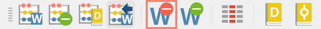 Der Quickbutton „Stopp-Liste“ in der Symbolleiste „MAXDictio“ Der Quickbutton „Stopp-Liste“ in der Symbolleiste „MAXDictio“