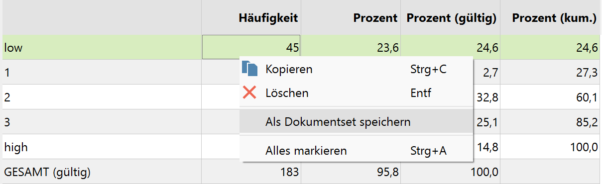 Dokumente, die mit einem Variablenwert verbunden sind, als Dokumentset für MAXQDA speichern Dokumente, die mit einem Variablenwert verbunden sind, als Dokumentset für MAXQDA speichern