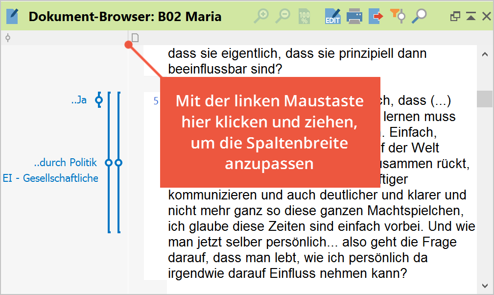 Breite der Visualisierungsspalte anpassen Breite der Visualisierungsspalte anpassen