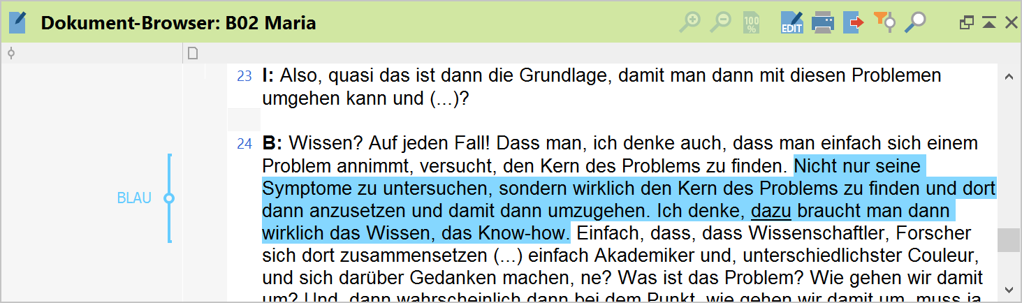 Als „BLAU“ codierter Text Als „BLAU“ codierter Text