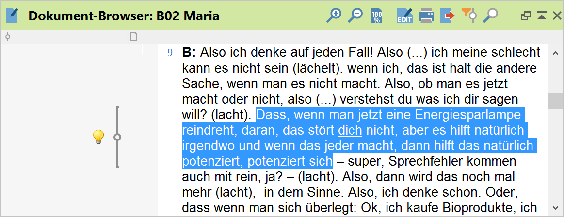 Codierstreifen mit emoticode im „Dokument-Browser“ Codierstreifen mit emoticode im „Dokument-Browser“
