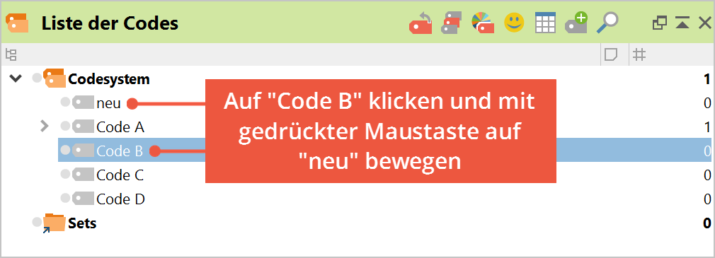 Oberbegriff für zwei Codes einfügen Oberbegriff für zwei Codes einfügen
