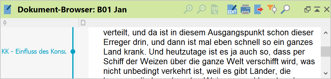 Anzeige eines Kommentars durch einen ausgefüllten Kreis Anzeige eines Kommentars durch einen ausgefüllten Kreis