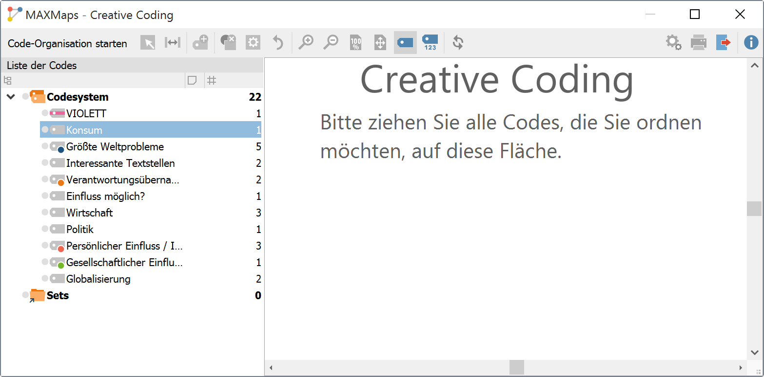 Codes auswählen für Creative Coding Codes auswählen für Creative Coding