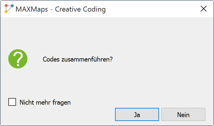 Nachfrage beim Zusammenführen von Codes Nachfrage beim Zusammenführen von Codes