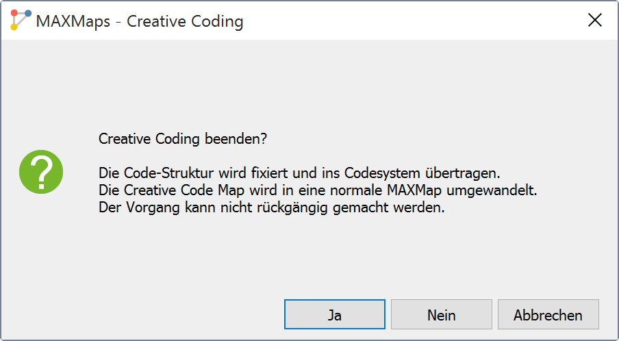 Creative Coding beenden Creative Coding beenden