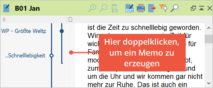 Ein Memo per Doppelklick in der Memospalte erzeugen Ein Memo per Doppelklick in der Memospalte erzeugen