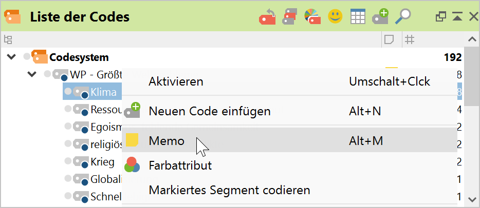 Ein Memo zu einem Code erstellen Ein Memo zu einem Code erstellen