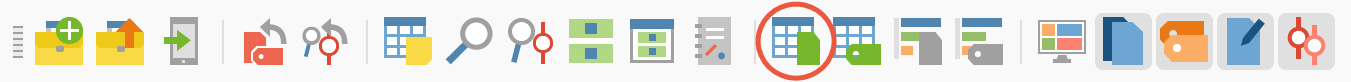 Quickbutton zum Aufruf des „Dateneditors (Dokumentvariablen)“ Quickbutton zum Aufruf des „Dateneditors (Dokumentvariablen)“