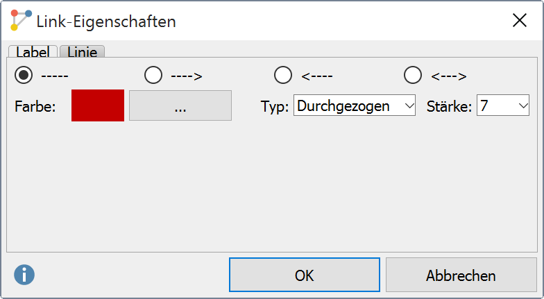 Das Dialogfenster „Link-Eigenschaften“ Das Dialogfenster „Link-Eigenschaften“