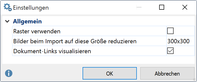 Optionsfenster in MAXMaps Optionsfenster in MAXMaps