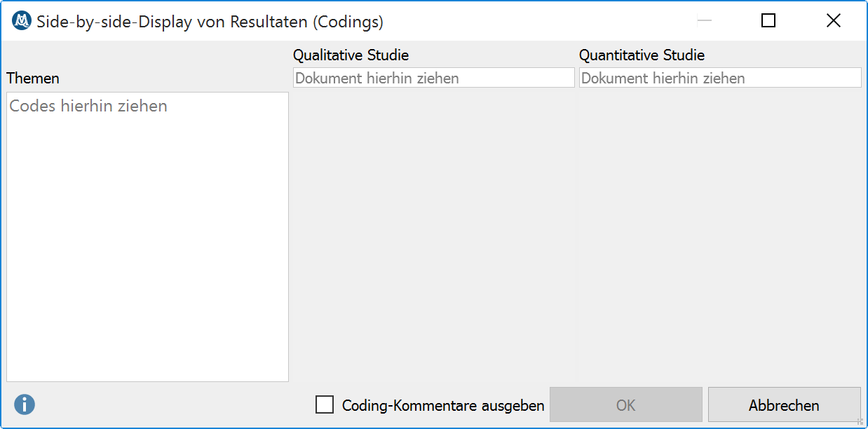Optionsdialog für die Erstellung eines Side-by-Side-Displays Optionsdialog für die Erstellung eines Side-by-Side-Displays