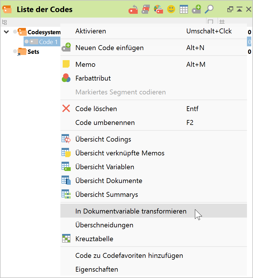 Code in eine Dokumentvariable transformieren Code in eine Dokumentvariable transformieren