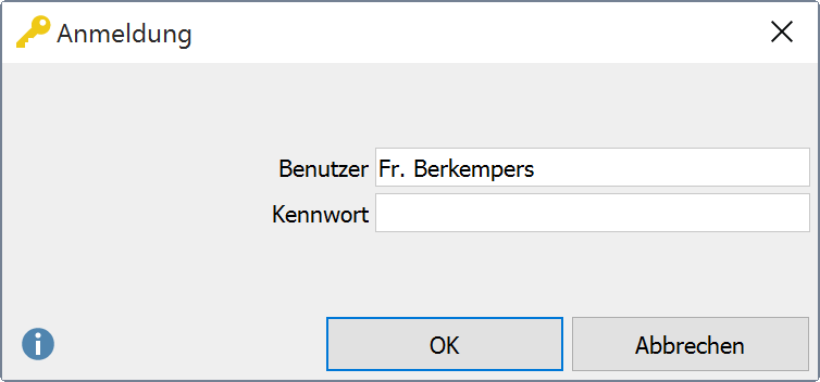Anmelde-Fenster Anmelde-Fenster