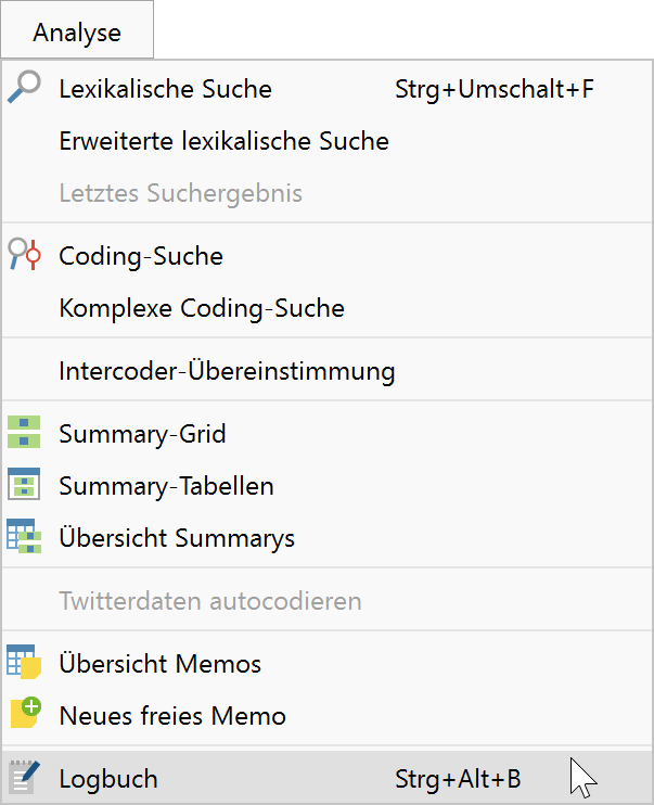 Aufruf des Logbuchs Aufruf des Logbuchs