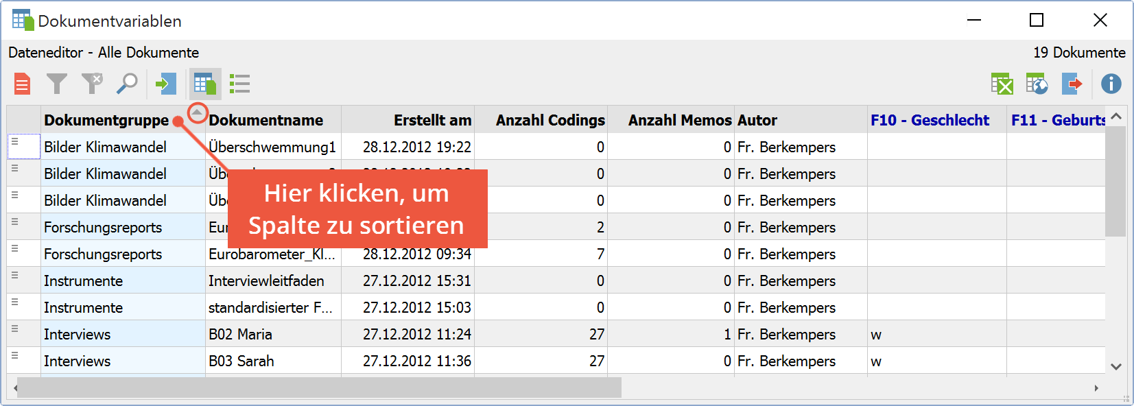 Tabelle sortieren Tabelle sortieren