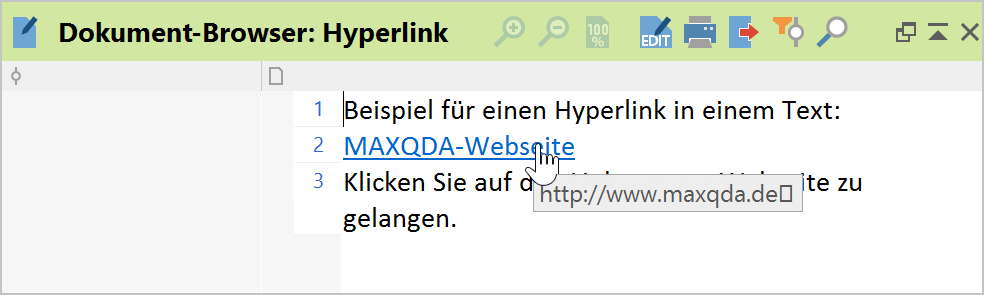 Hyperlink in einem Text Hyperlink in einem Text