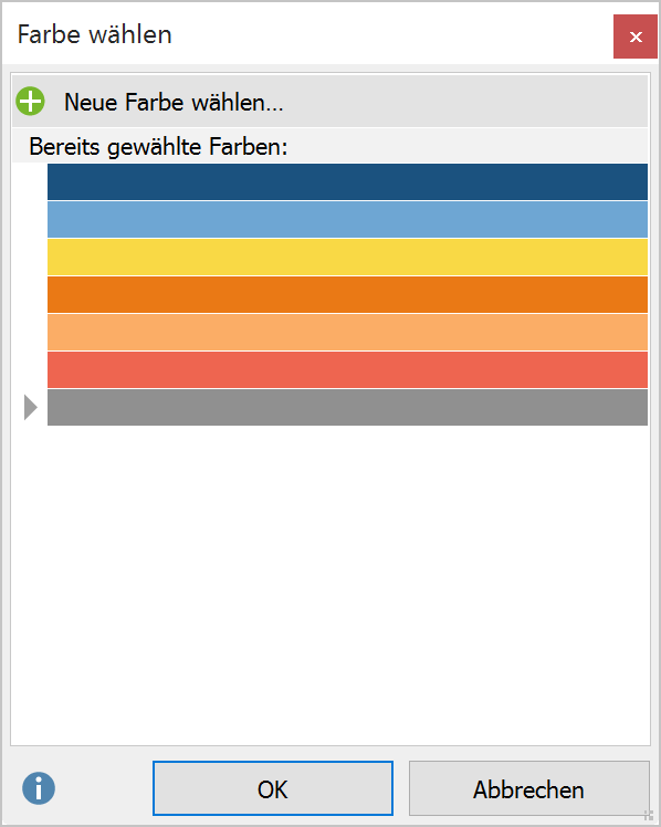 Auswahl des Farbattributs Auswahl des Farbattributs