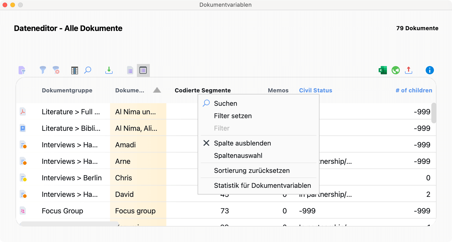 Tabellendarstellung am Beispiel der Dokumentvariablen Tabellendarstellung am Beispiel der Dokumentvariablen
