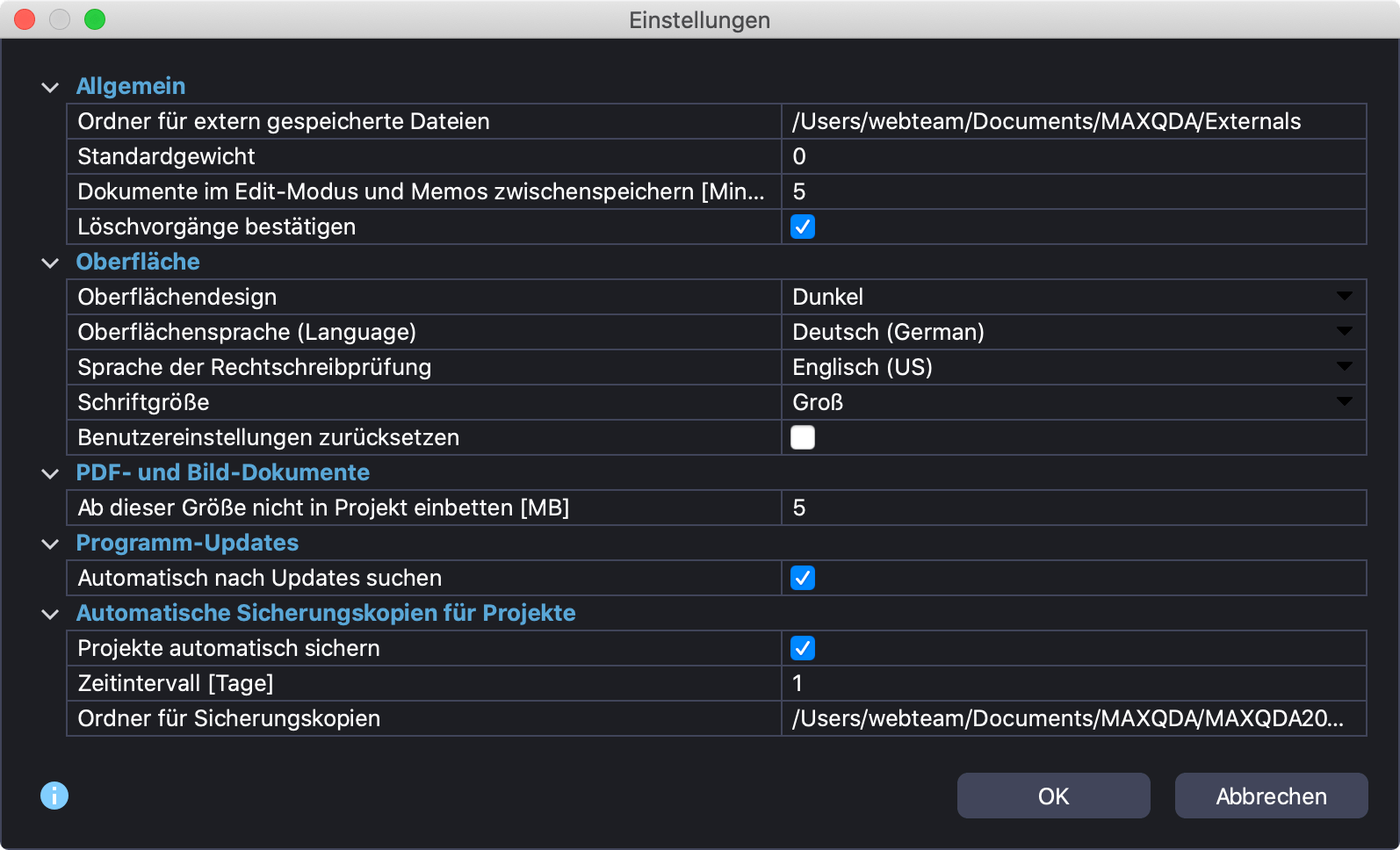 Einstellungen für MAXQDA anpassen Einstellungen für MAXQDA anpassen