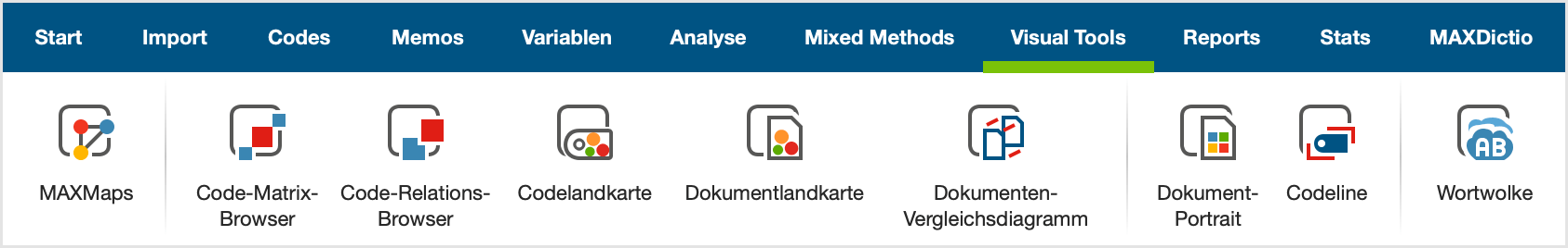 Der Tab „Visual Tools“ Der Tab „Visual Tools“