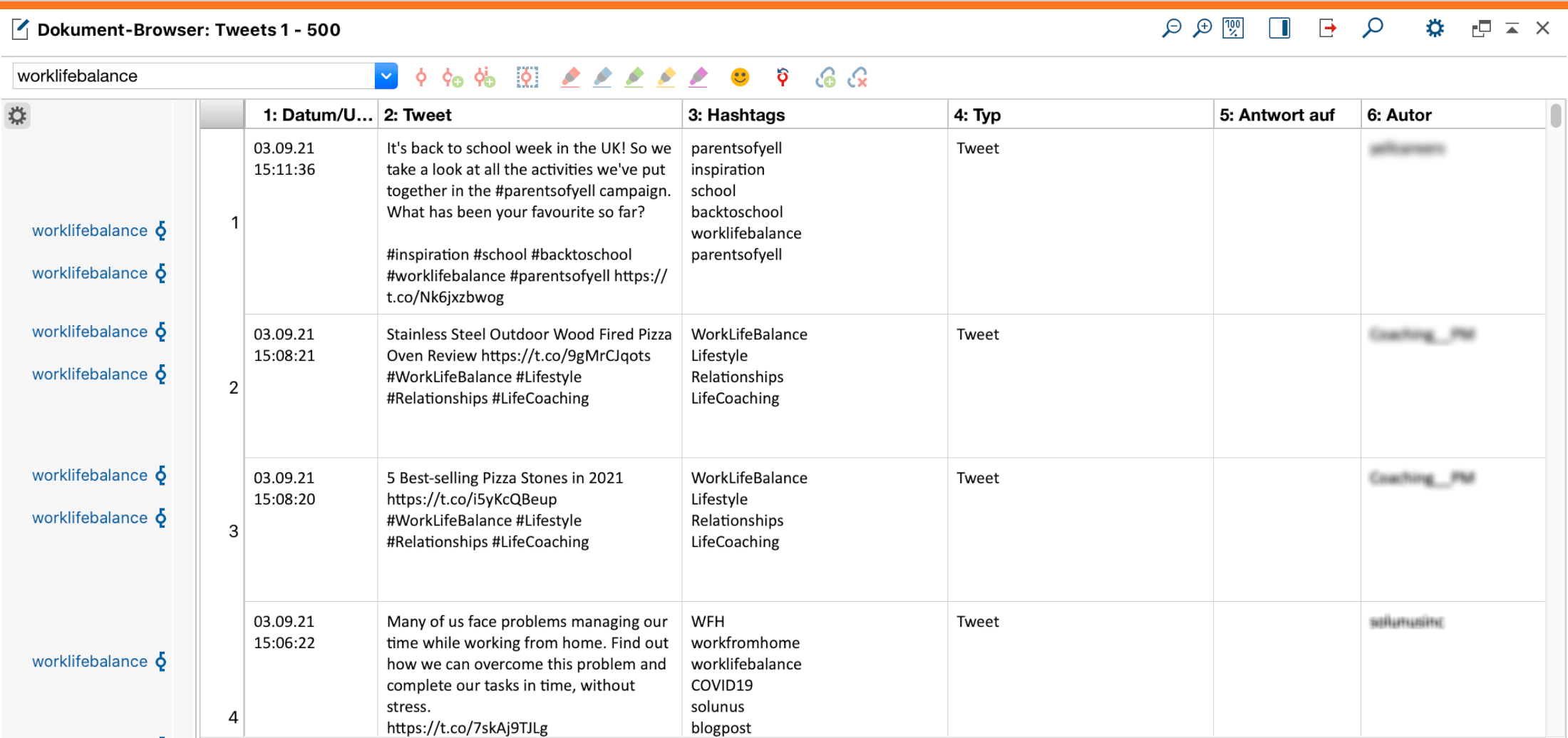 Importiertes Tabellen-Dokument im „Dokument-Browser“