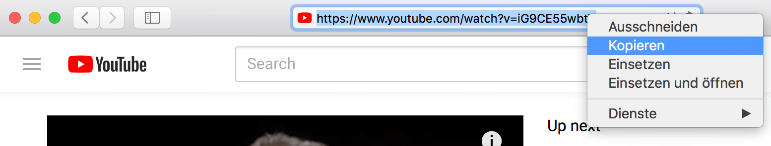 Youtube-Link in die Zwischenablage kopieren YouTube-Link in die Zwischenablage kopieren