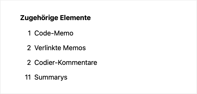 Bereich „Zugehörige Elemente“