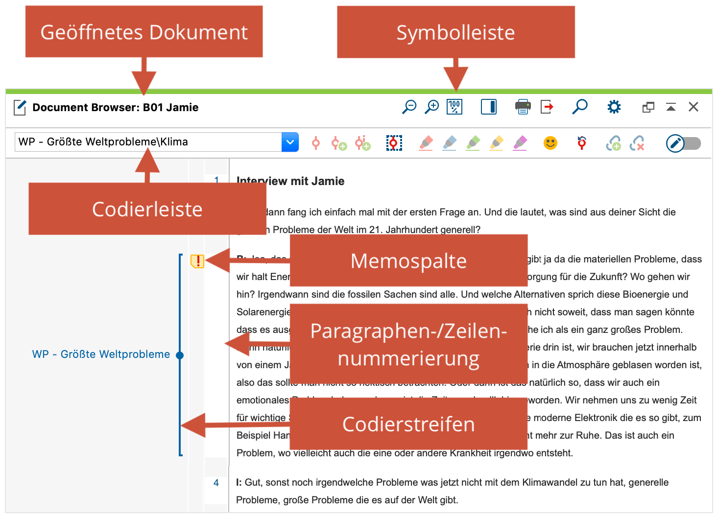 Aufbau des Fensters „Dokument-Browser“
