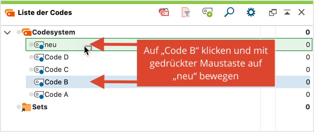 Oberbegriff für zwei Codes einfügen Oberbegriff für zwei Codes einfügen