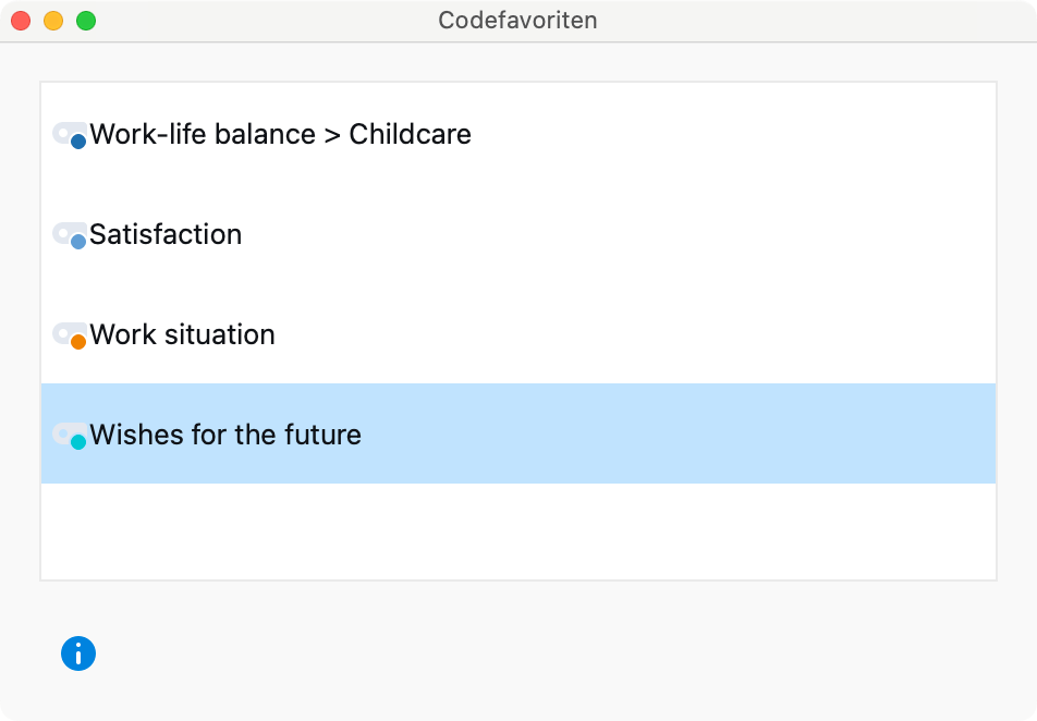 Die Liste der Codefavoriten Die Liste der Codefavoriten
