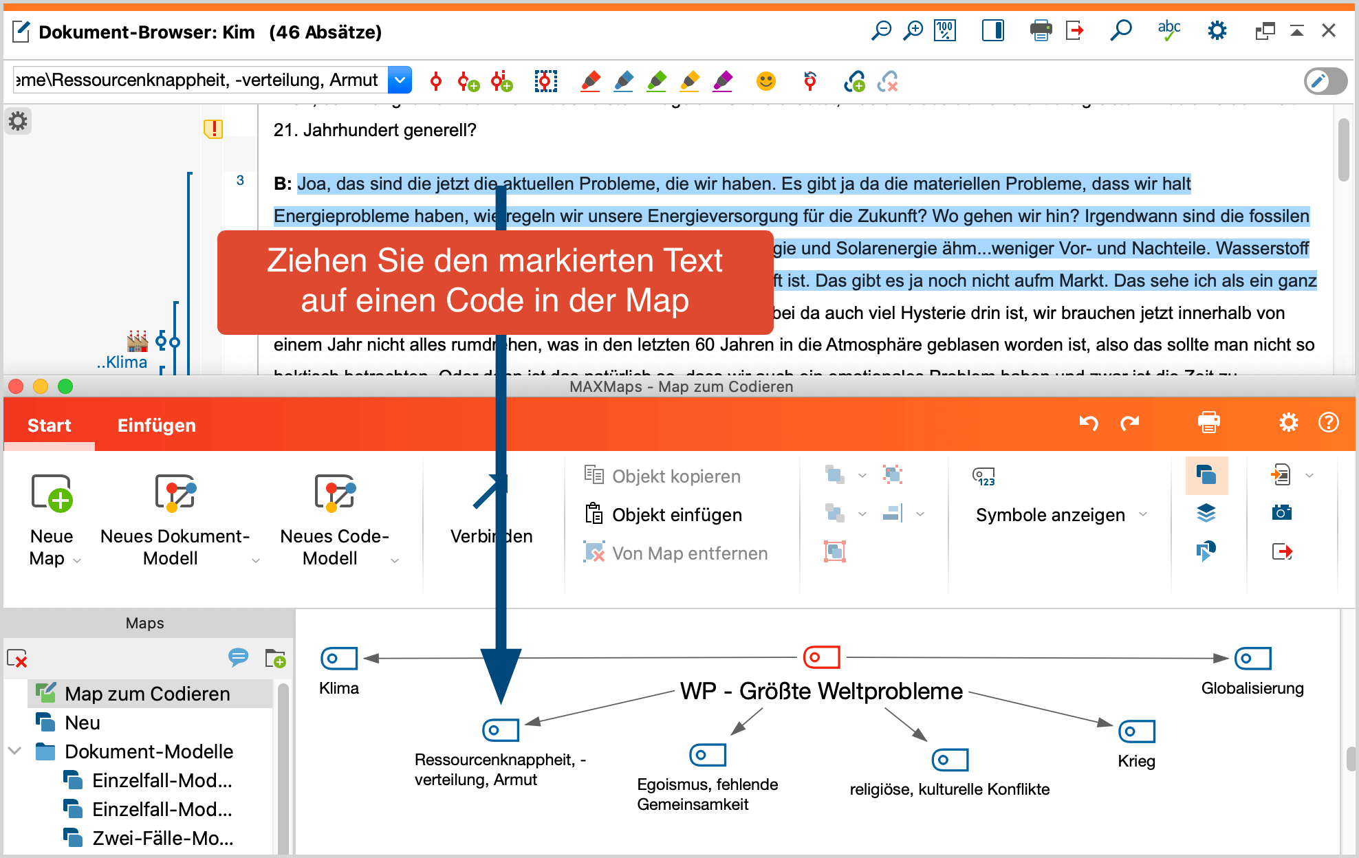 Codieren mit Codes in einer Map Codieren mit Codes in einer Map