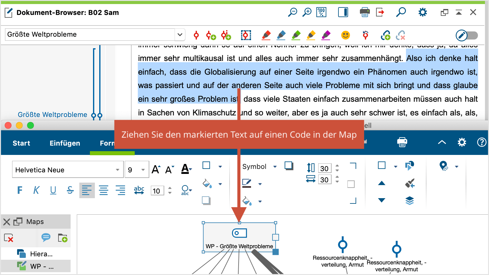 Codieren mit Codes in einer Map Codieren mit Codes in einer Map