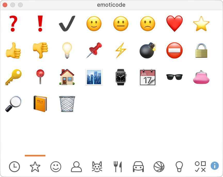 Das Fenster „emoticode“