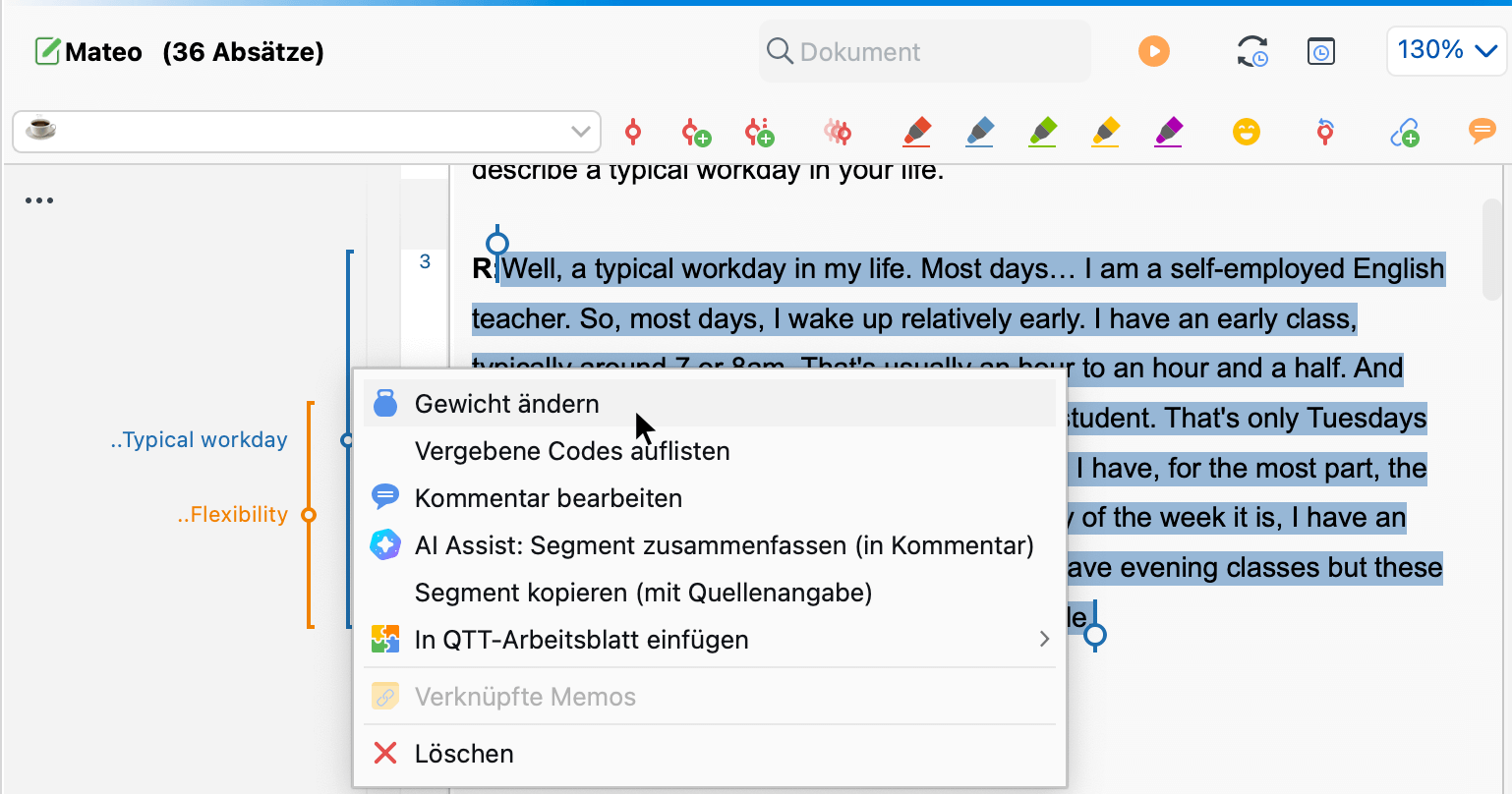 Gewicht im „Dokument-Browser“ ändern Gewicht im „Dokument-Browser“ ändern