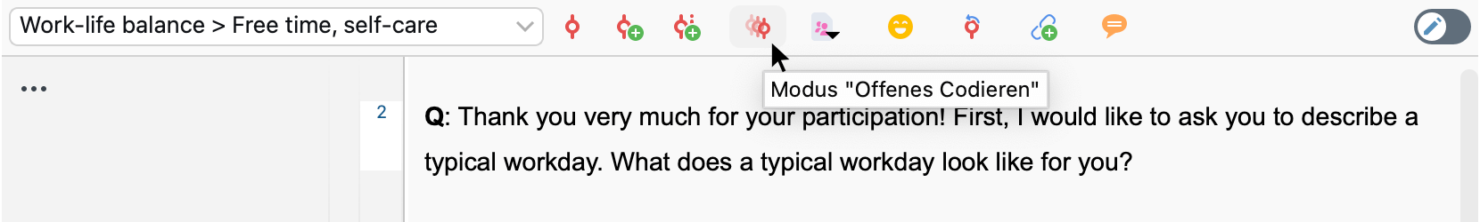 Den Modus „Offenes Codieren“ im „Dokument-Browser“ einschalten Den Modus „Offenes Codieren“ im „Dokument-Browser“ einschalten