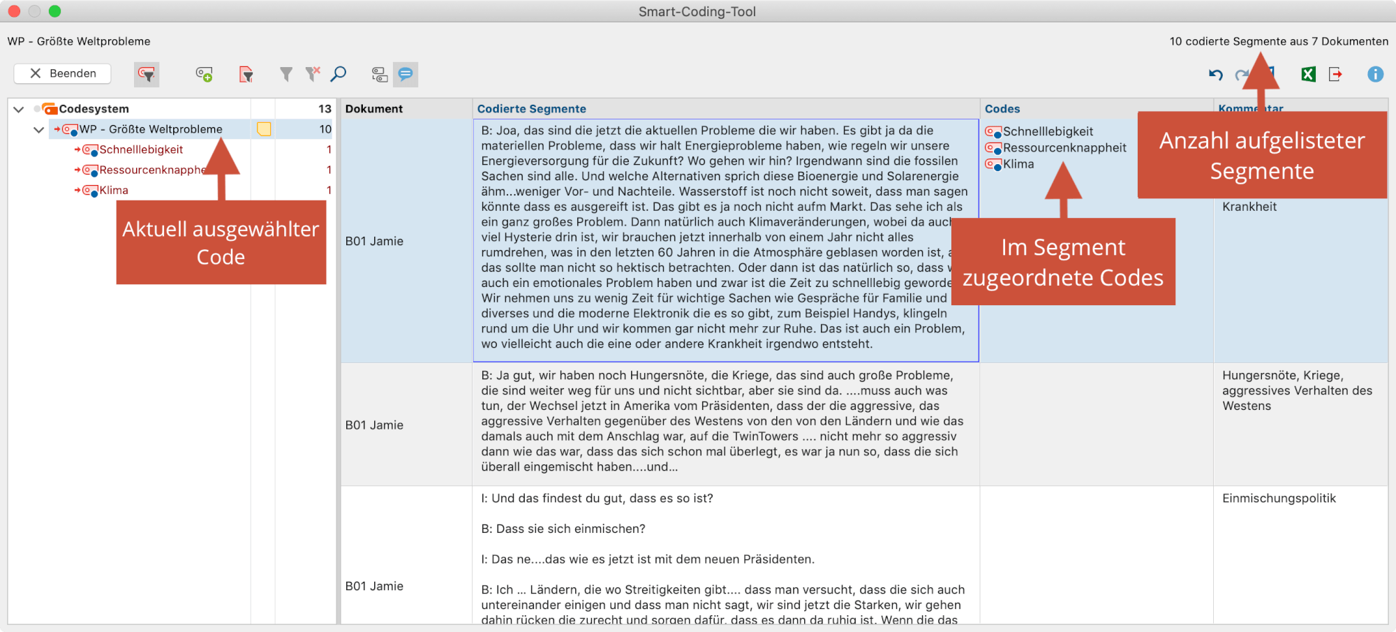 Die Arbeitsumgebung des Smart-Coding-Tools Die Arbeitsumgebung des Smart-Coding-Tools