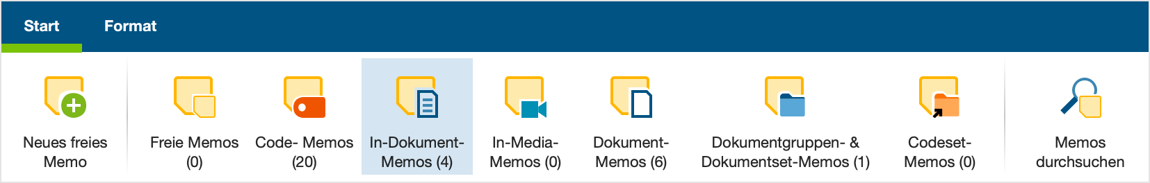 Derzeit sind nur die „In-Dokument-Memos“ im Memo-Manager sichtbar Derzeit sind nur die „In-Dokument-Memos“ im Memo-Manager sichtbar
