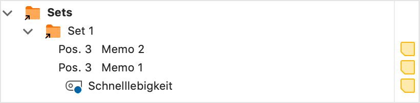 Set mit drei Memos Set mit drei Memos
