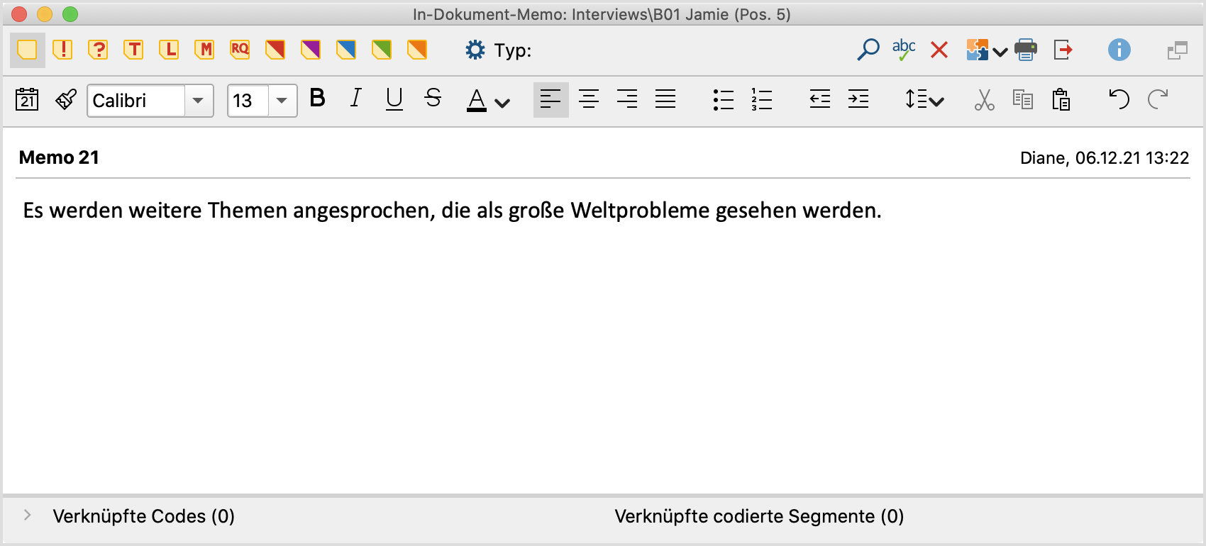 Das Memofenster Das Memofenster