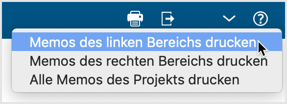 Memos exportieren und drucken Memos exportieren und drucken