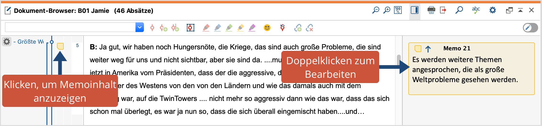 Seitenleiste im „Dokument-Browser“ einschalten Seitenleiste im „Dokument-Browser“ einschalten