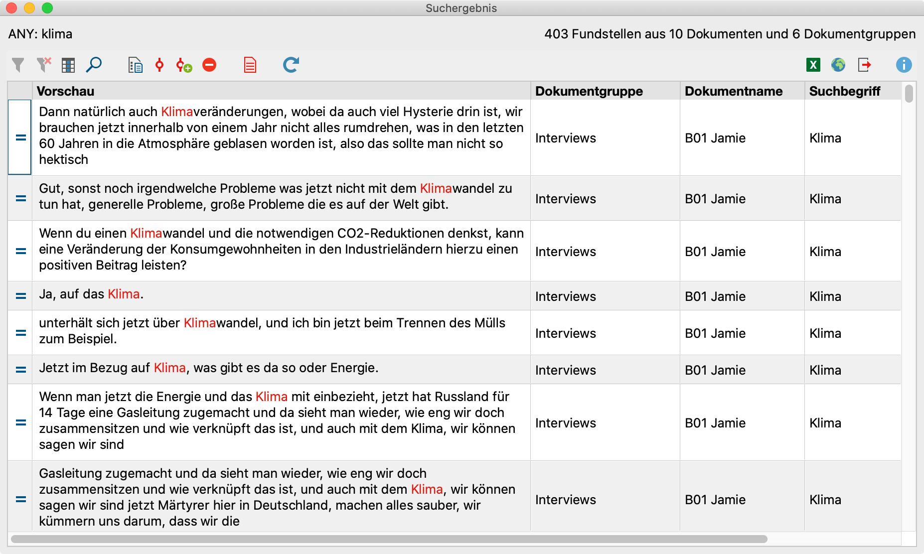 Beispiel für ein Suchergebnis