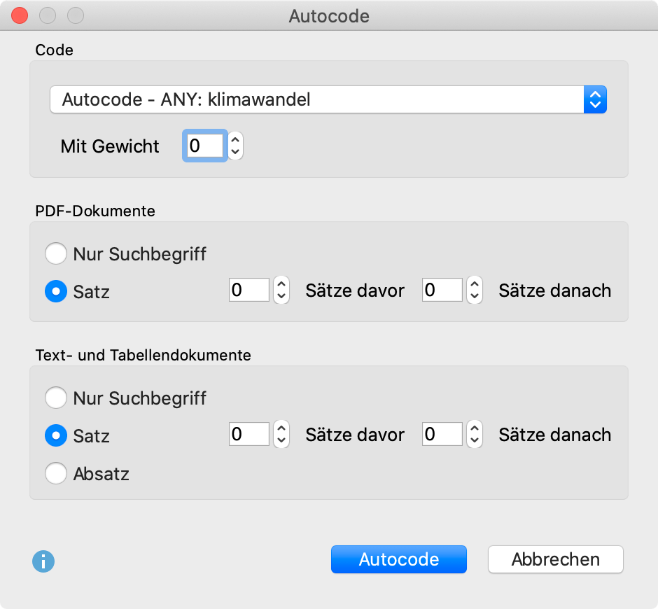 Optionen für das automatische Codieren von Suchergebnissen einstellen Optionen für das automatische Codieren von Suchergebnissen einstellen
