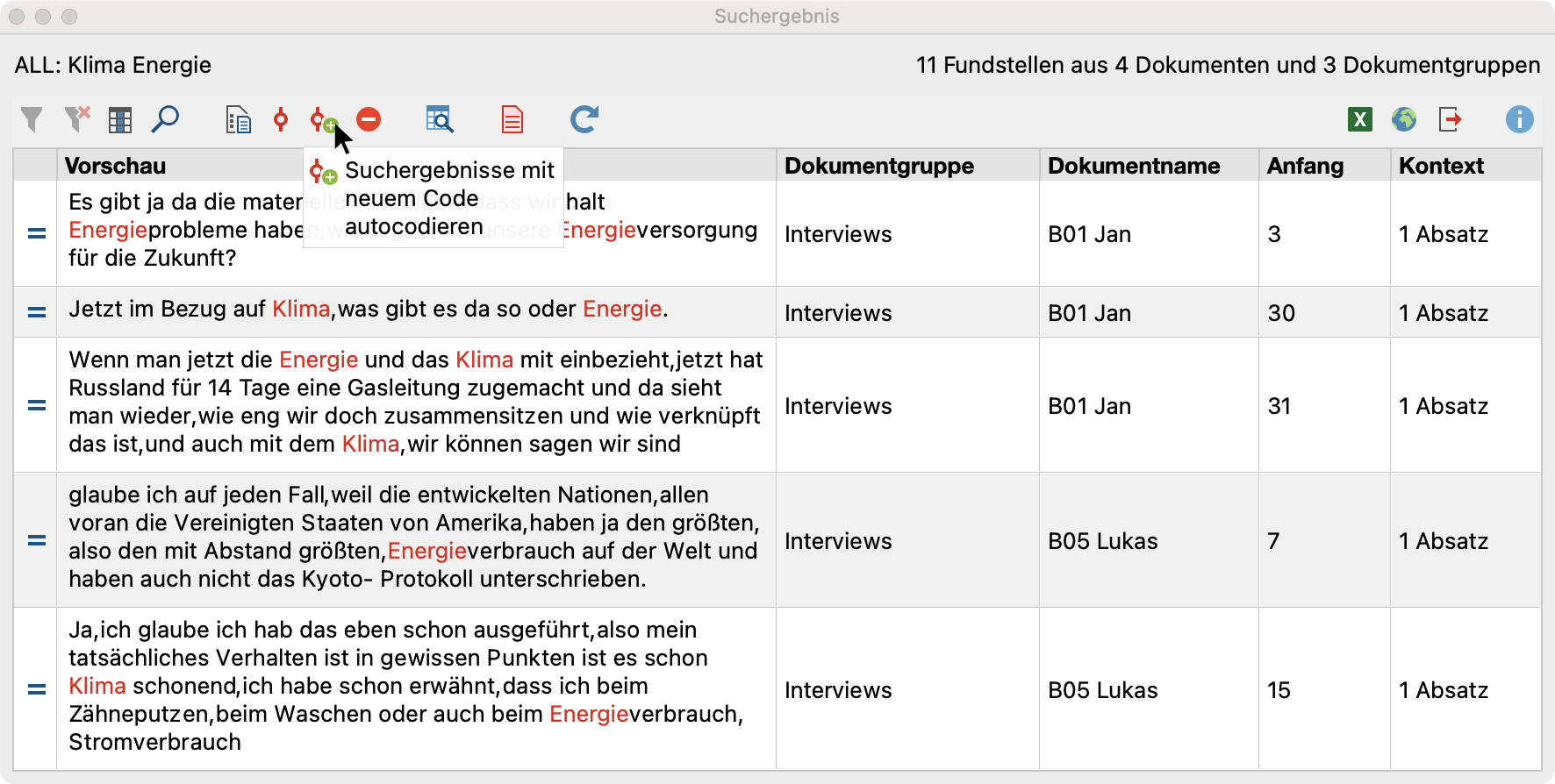 Autocodierung starten