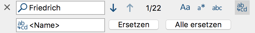 Suchen und Ersetzen Suchen und Ersetzen