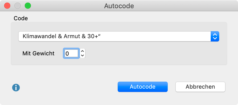 Optionen für das automatische Codieren der Segmente in der „Übersicht codierte Segmente“ mit einem bereits vorhandenen Code Optionen für das automatische Codieren der Segmente in der „Übersicht codierte Segmente“ mit einem bereits vorhandenen Code