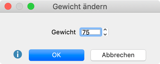 Gewicht einer Codierung ändern