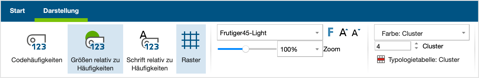 Dokumentlandkarte anpassen im Tab „Darstellung“